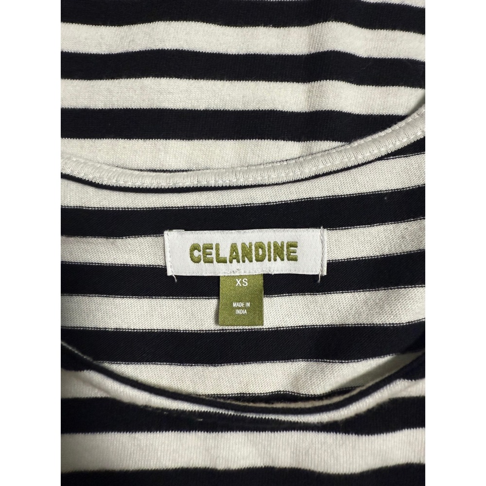Anthropologie Celandine Mini Shift Dress Black White Stripe Sleeveless XS - Picture 4 of 6
